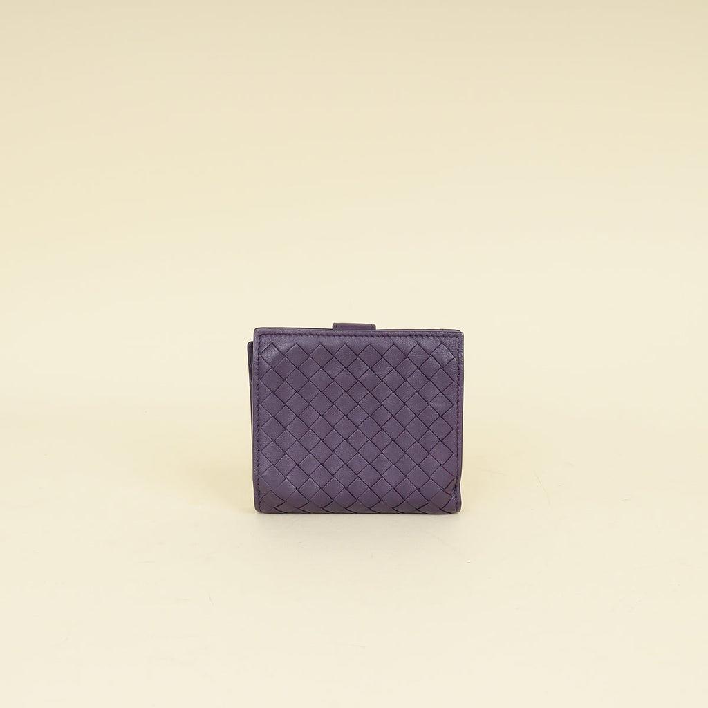 Bottega Veneta Violet Intrecciato Medium French Wallet
