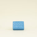 Bottega Veneta Blue Porridge Small Tri-Fold Zip Wallet