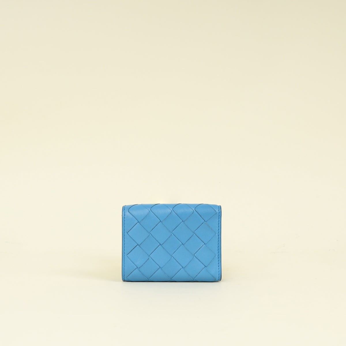 Bottega Veneta Blue Porridge Small Tri-Fold Zip Wallet