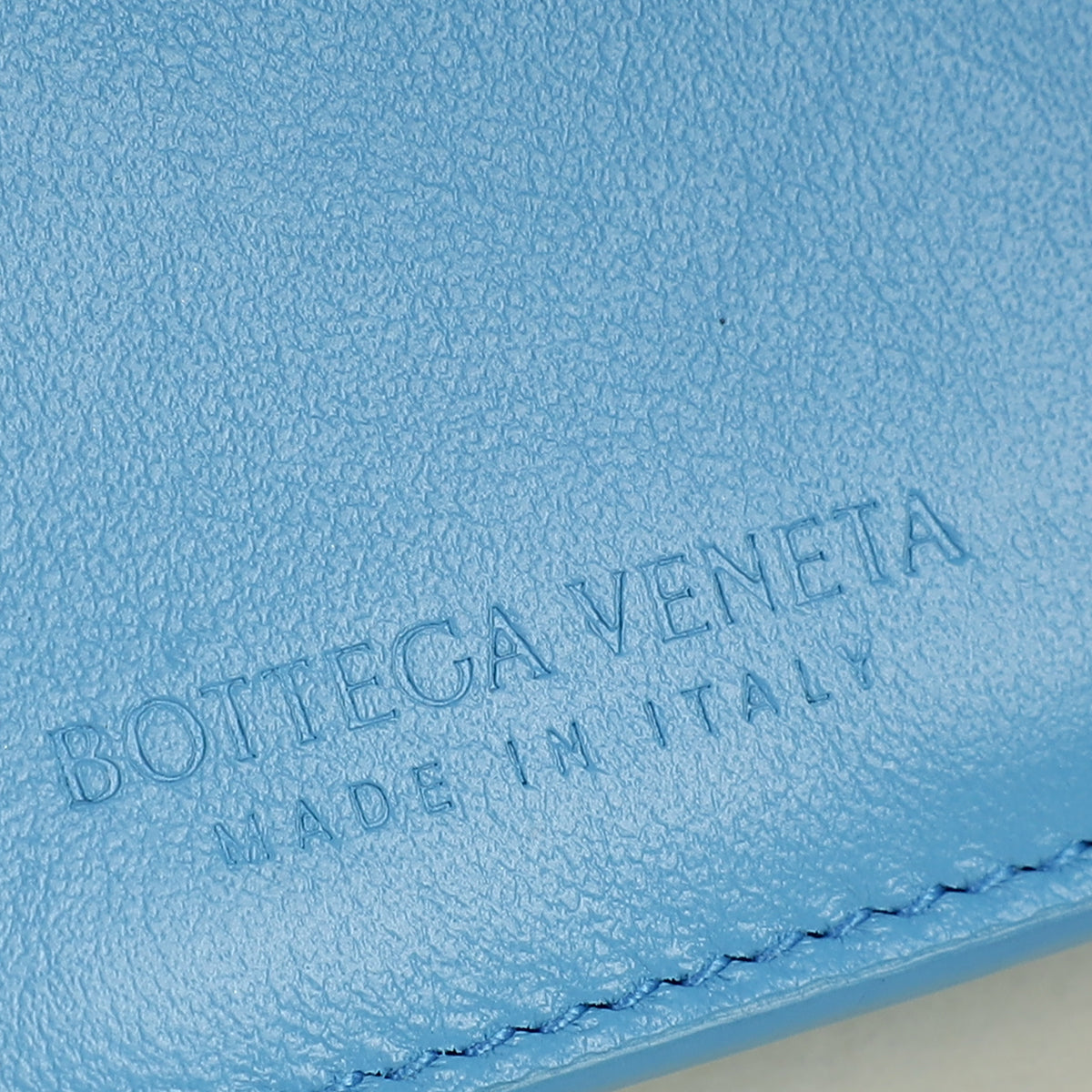 Bottega Veneta Blue Porridge Small Tri-Fold Zip Wallet
