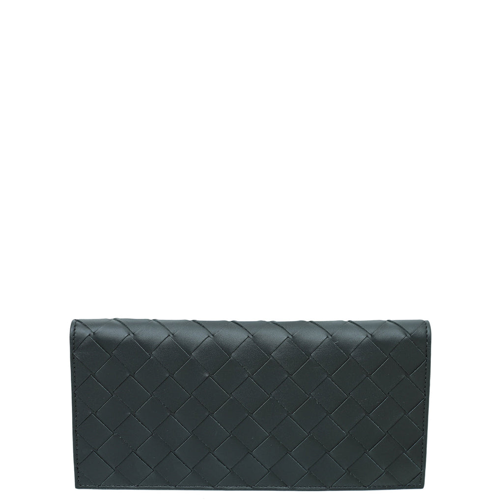 Bottega Veneta Black Intrecciato Zip Around Slim Wallet