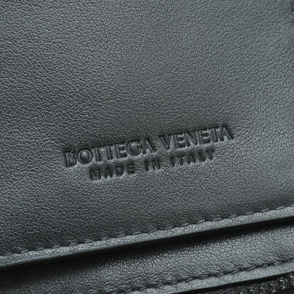 Bottega Veneta Black Intrecciato Zip Around Slim Wallet