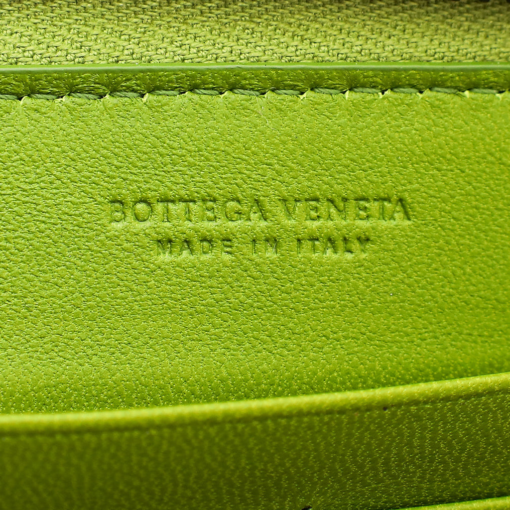 Bottega Veneta Green Intrecciato Zip Around Wallet