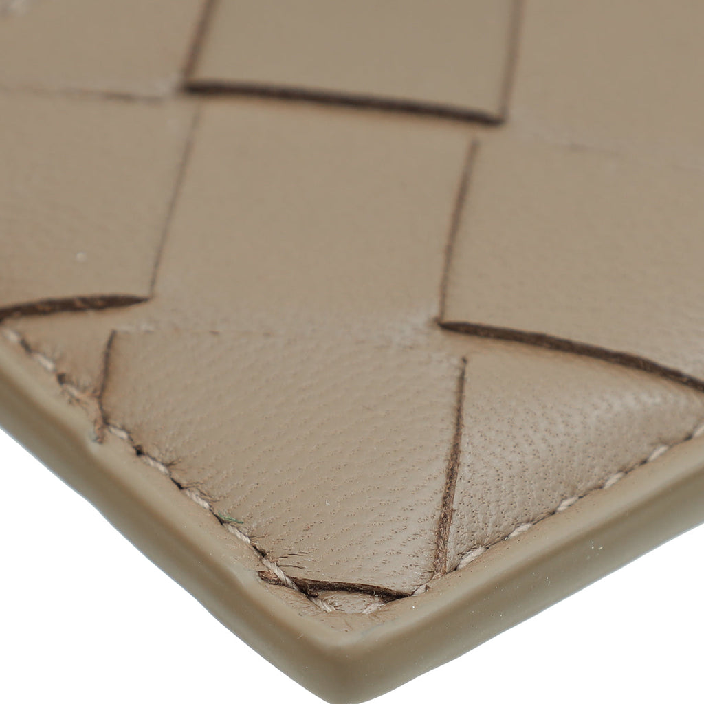Bottega Veneta Light Brown Intrecciato Credit Card Case