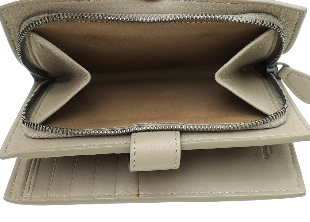 Bottega Veneta Etoupe Intrecciato Nappa French Wallet
