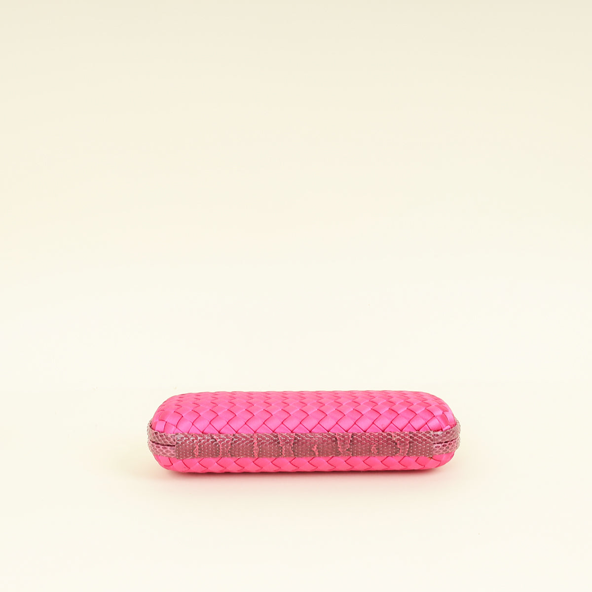 Bottega Veneta Fuchsia Satin Ayers Stretch Knot Clutch