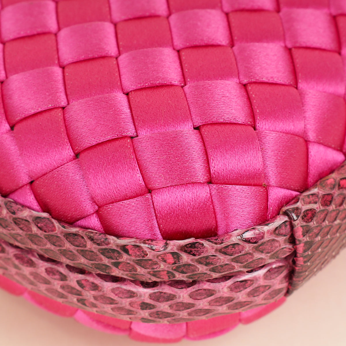 Bottega Veneta Fuchsia Satin Ayers Stretch Knot Clutch