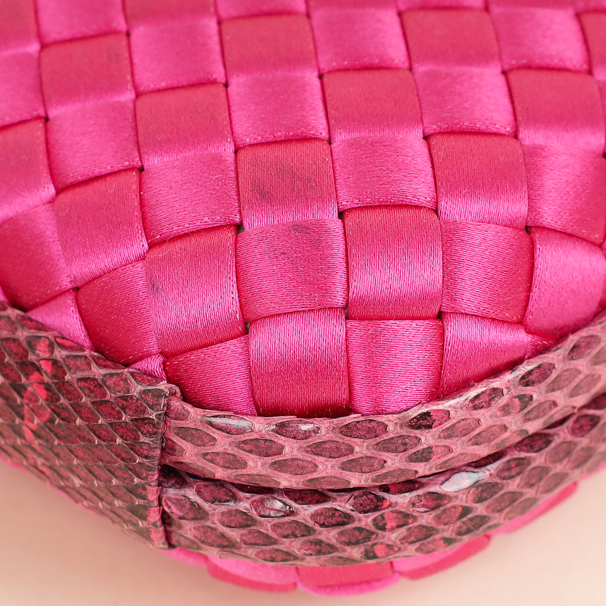 Bottega Veneta Fuchsia Satin Ayers Stretch Knot Clutch