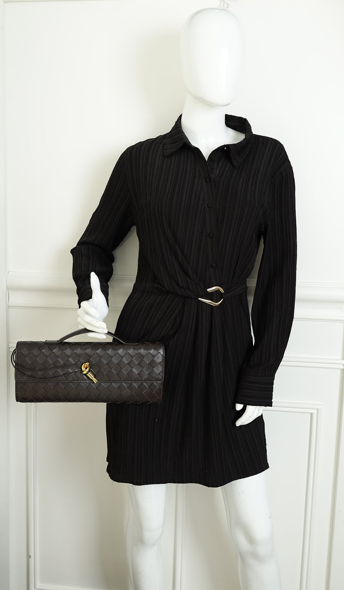 Bottega Veneta Fondant Intrecciato Nappa Long Andiamo Handle Clutch