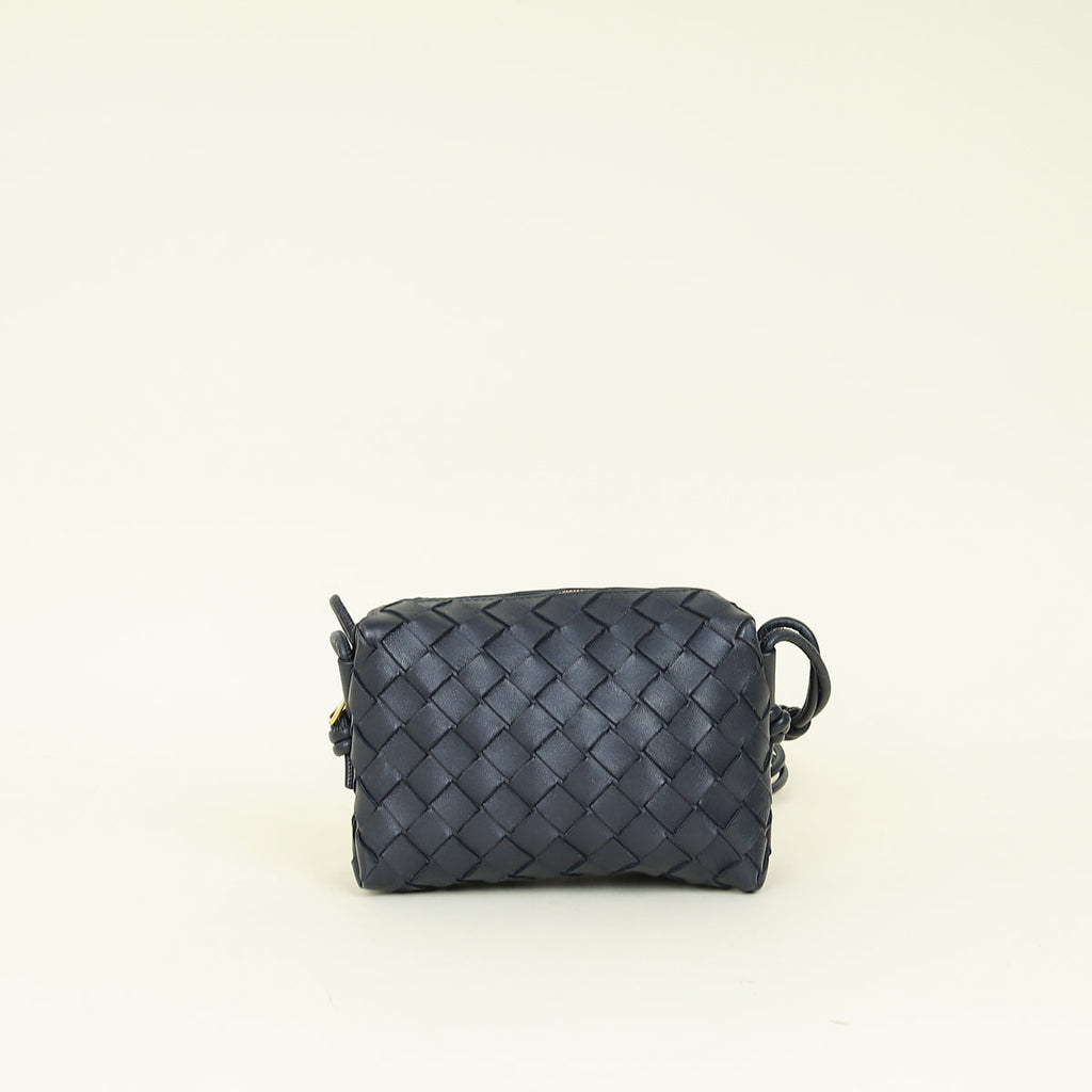 Bottega Veneta Dark Navy Blue Mini Loop Camera Bag
