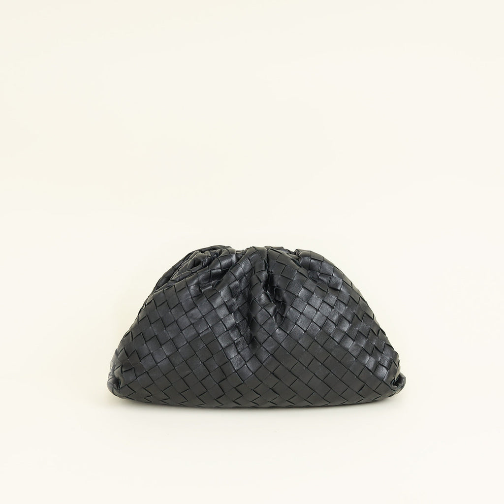Bottega Veneta Black Intrecciato The Pouch Clutch Bag