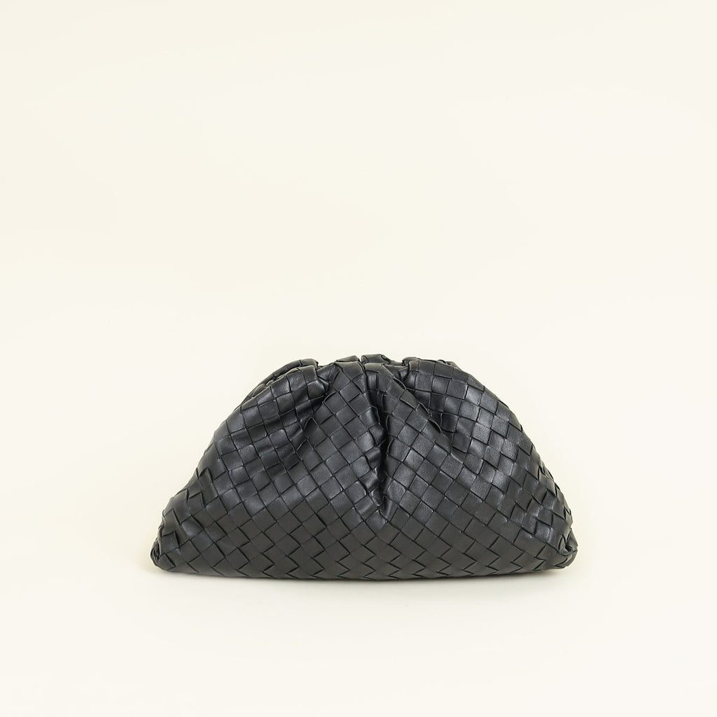Bottega Veneta Black Intrecciato The Pouch Clutch Bag