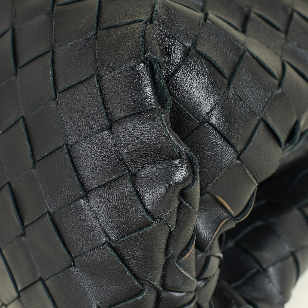 Bottega Veneta Black Intrecciato The Pouch Clutch Bag