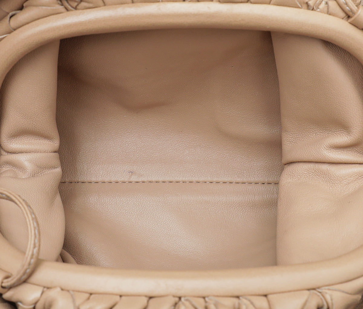 Bottega Veneta Almond Intrecciato Mini Pouch Bag