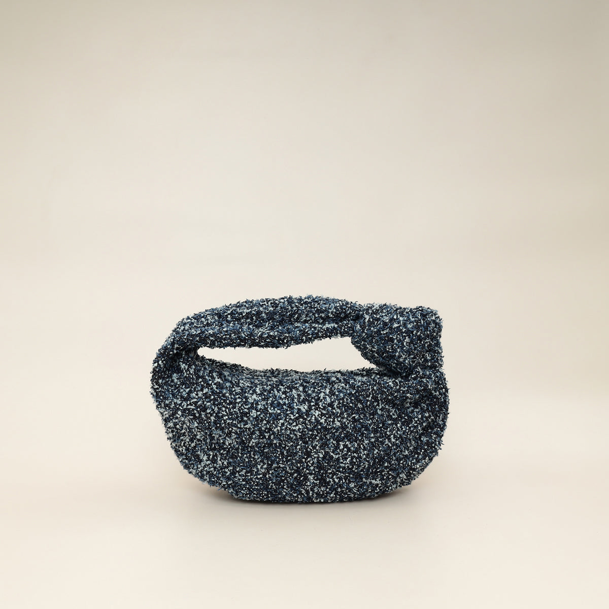 Bottega Veneta Navy Blue Mini Jodie Bouclé Denim Bag