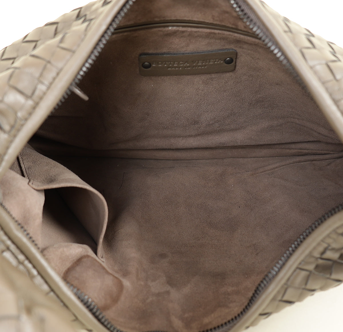 Bottega Veneta Grayish Olive Intrecciato Patches Classic Hobo Bag