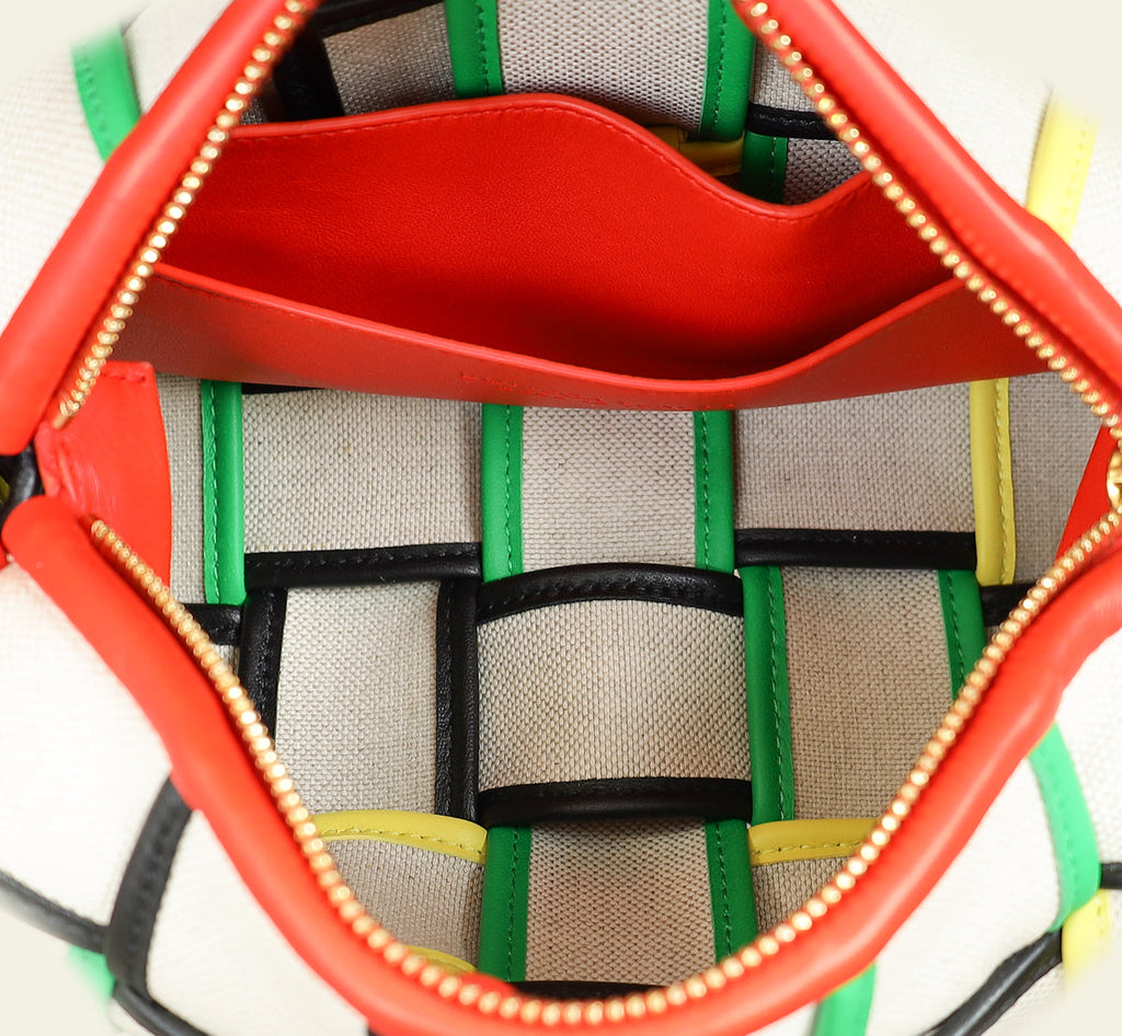 Bottega Veneta Cream Multicolor Small Brick Cassette Shoulder Bag