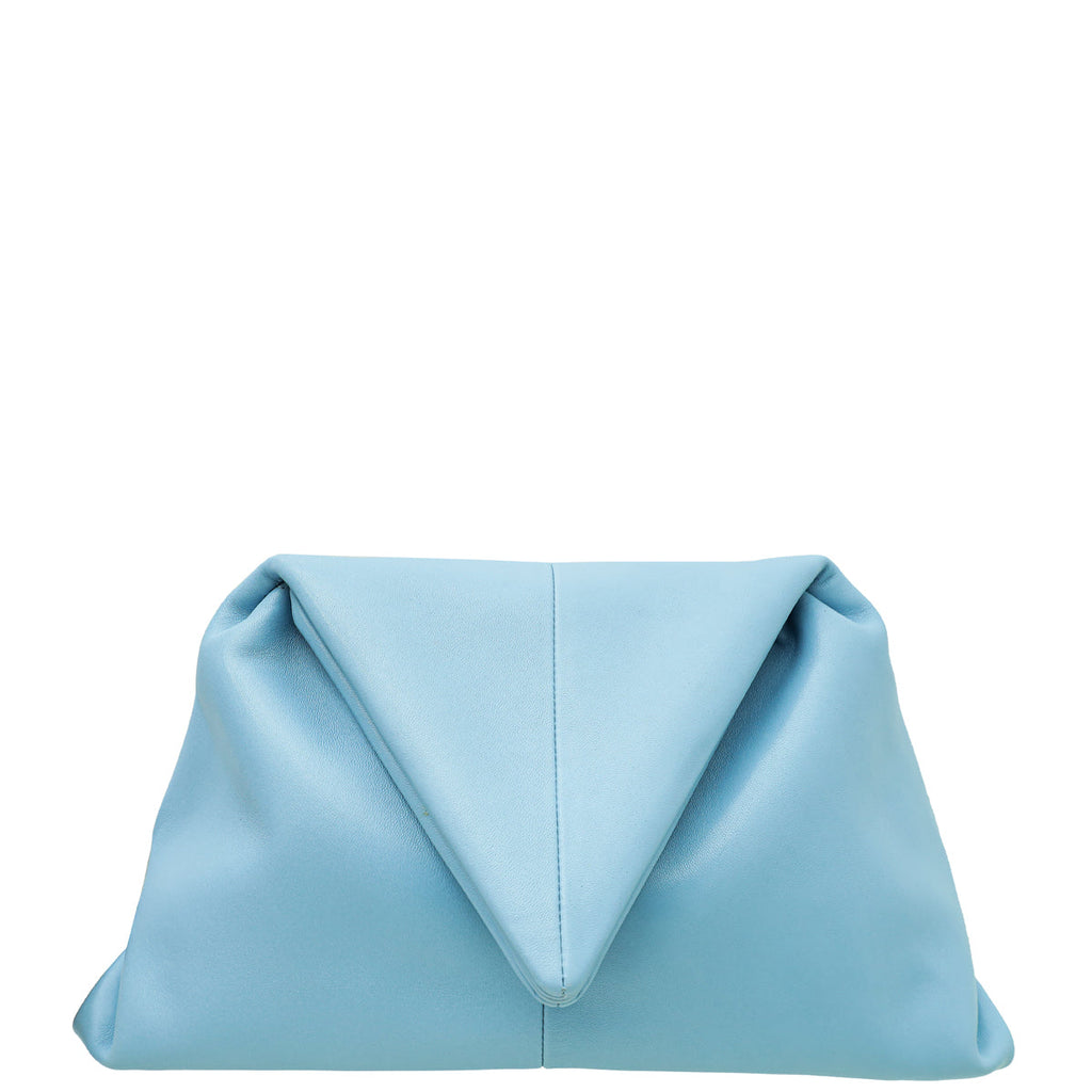 Bottega Veneta Sky Blue Angular Nappa Clutch