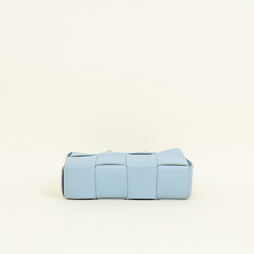 Bottega Veneta Light Blue Intreccio Mini East-West Arco Tote Bag