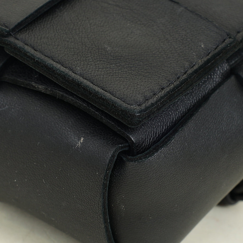 Bottega Veneta Black Cassette Convertible Belt Bag