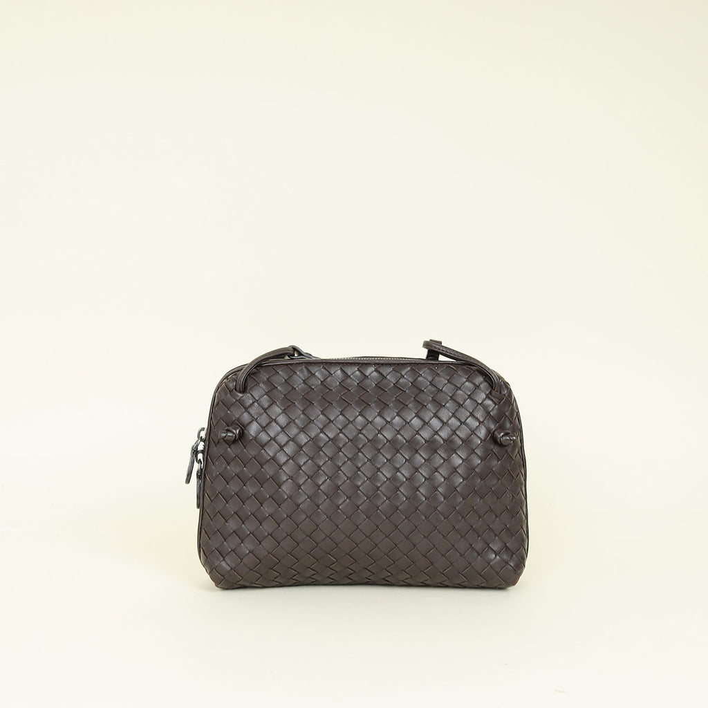 Bottega Veneta Brown Intrecciato Nodini Crossbody Bag