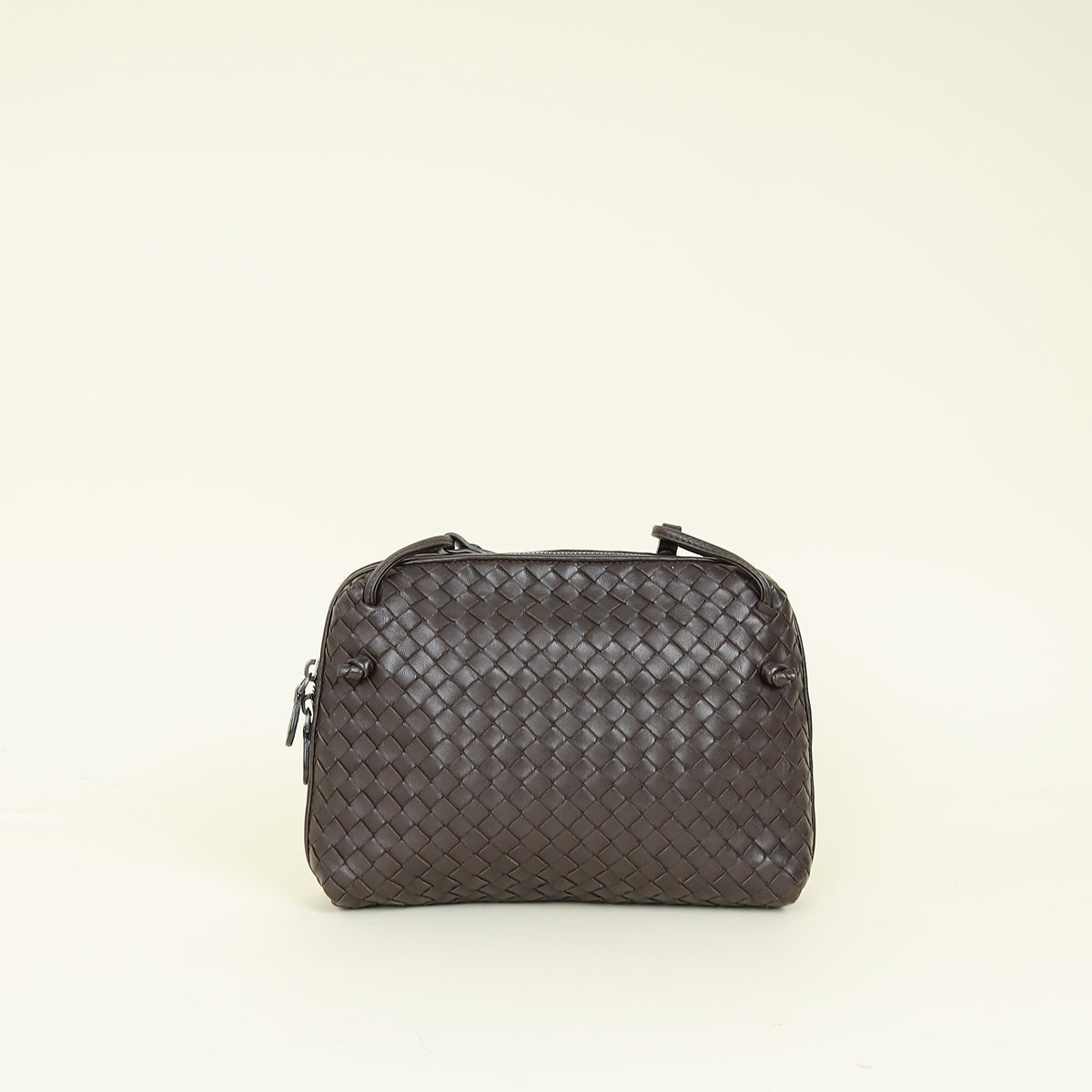 Bottega Veneta Brown Intrecciato Nodini Crossbody Bag