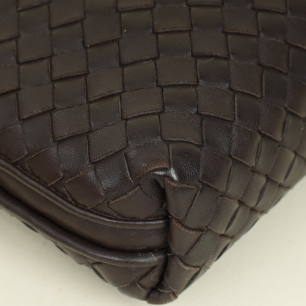 Bottega Veneta Brown Intrecciato Nodini Crossbody Bag