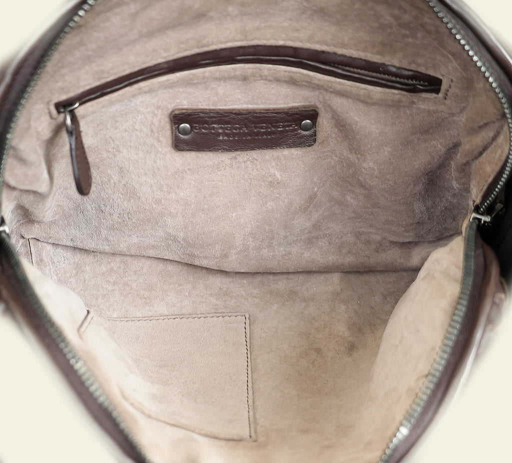 Bottega Veneta Brown Intrecciato Nodini Crossbody Bag