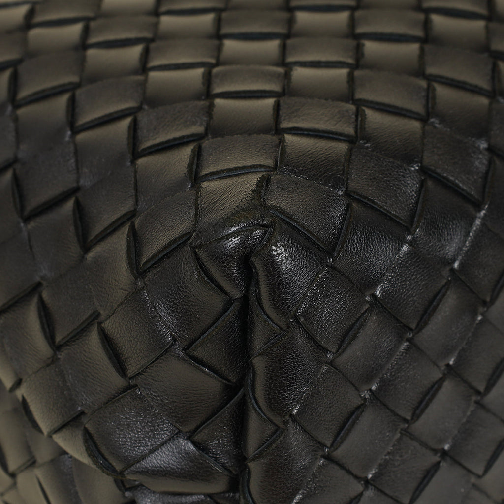 Bottega Veneta Black Intrecciato Nappa Andiamo Medium Bag