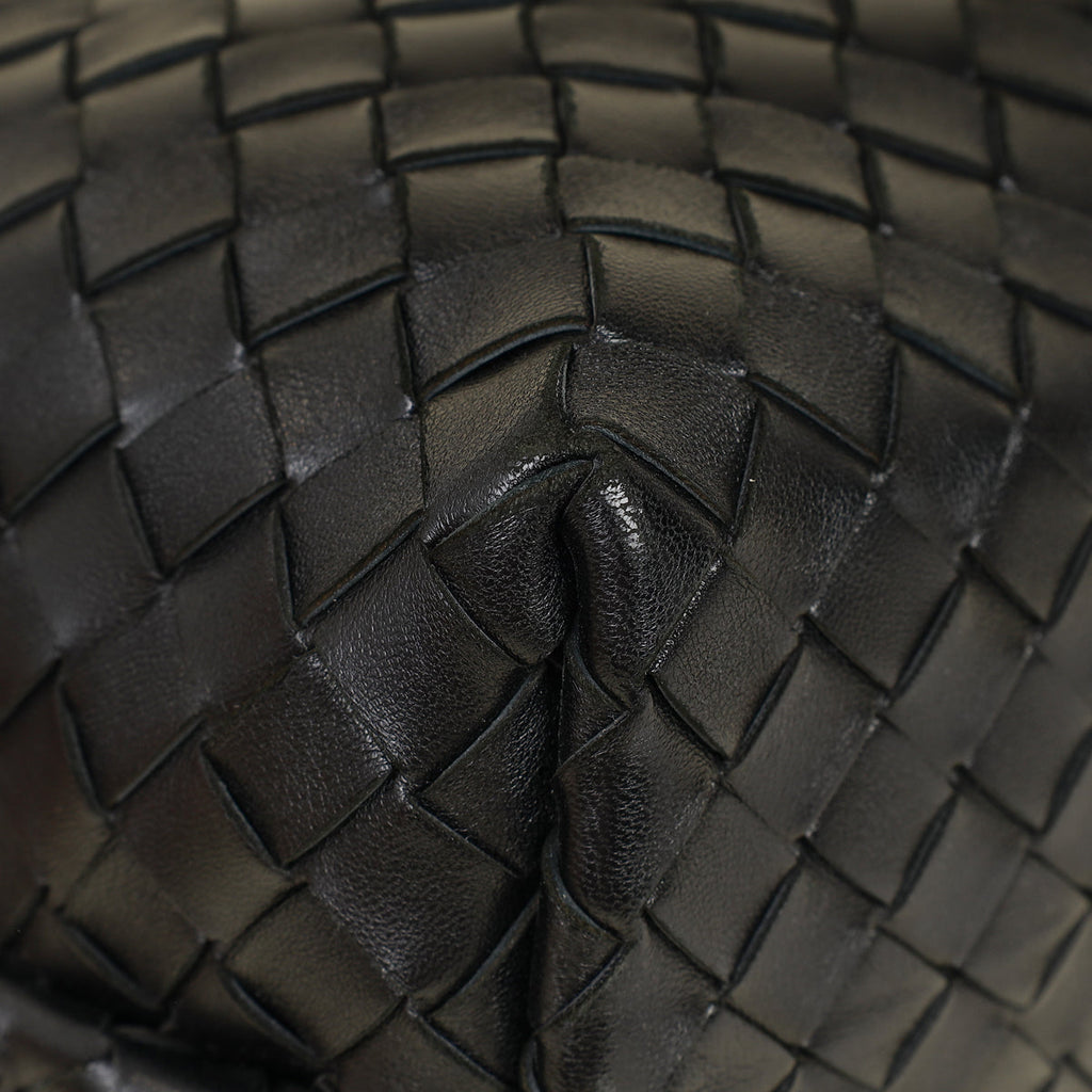 Bottega Veneta Black Intrecciato Nappa Andiamo Medium Bag