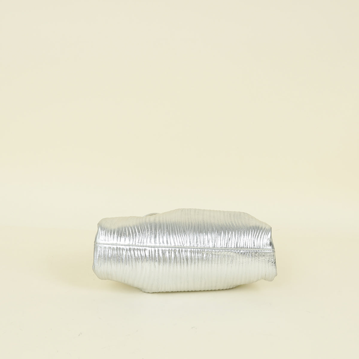 Bottega Veneta Metallic Silver Bark Embossed The Mini Pouch