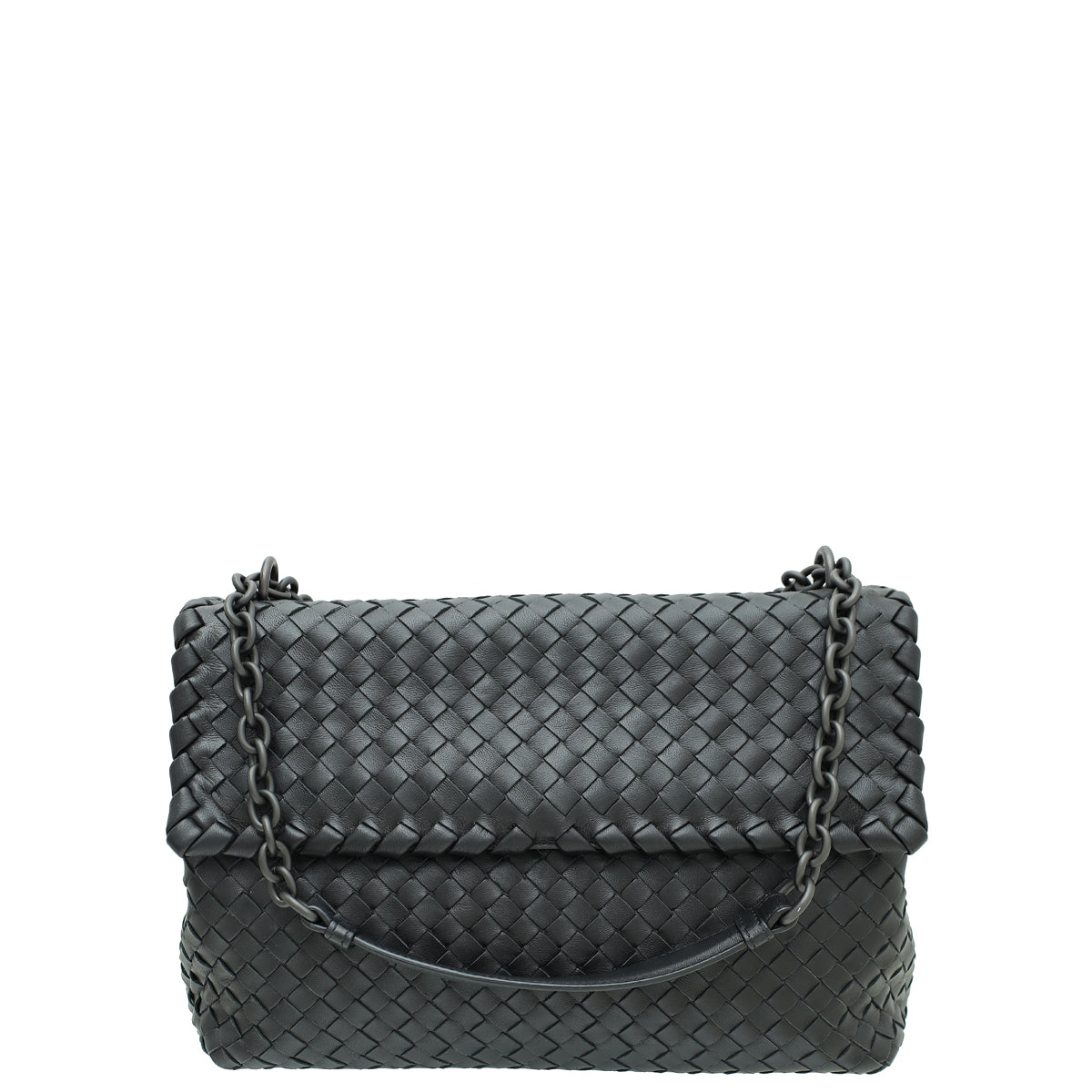 Bottega Veneta Black Intrecciato Nappa Olimpia Medium Bag