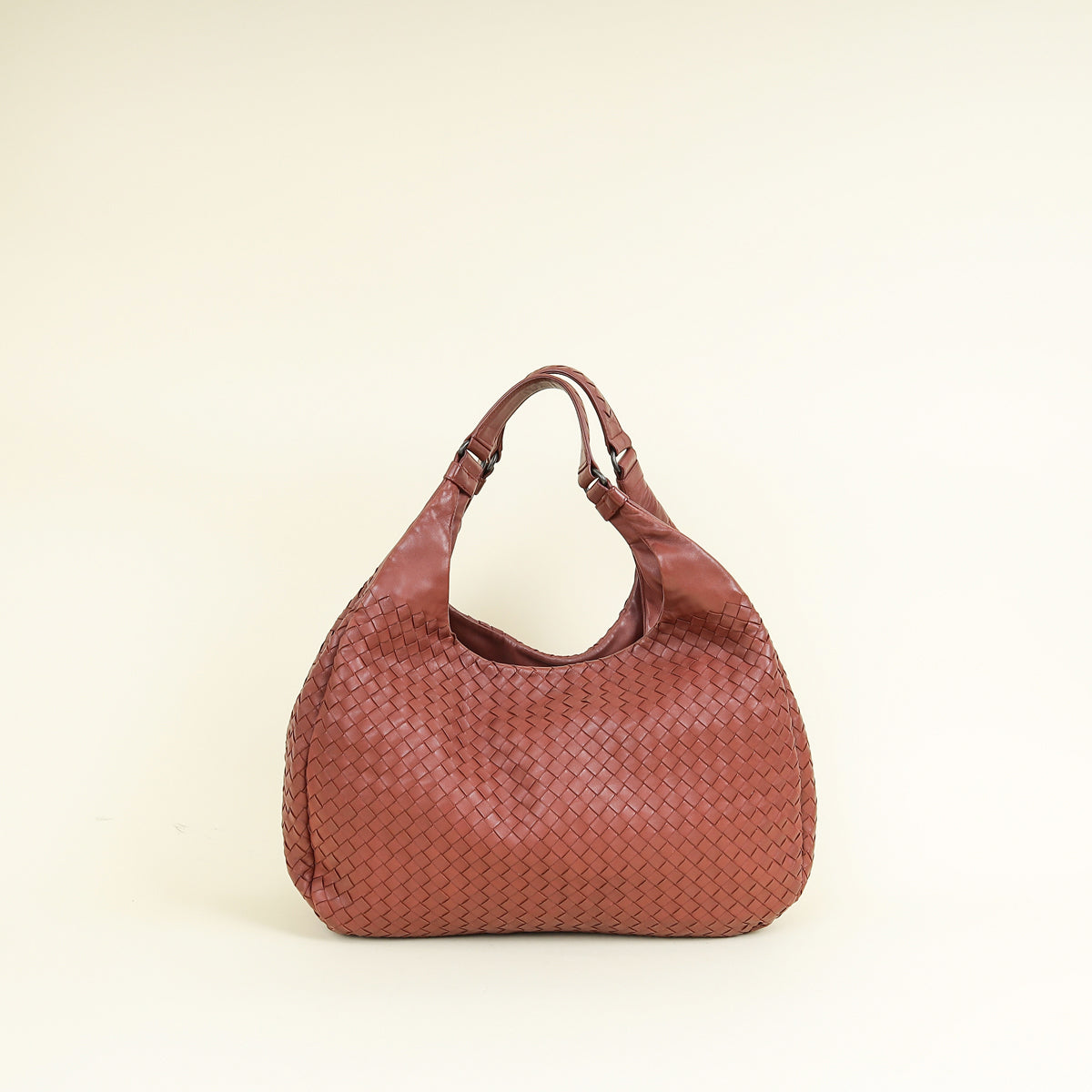 Bottega Veneta Red Brown Intrecciato Hobo Large Campana Bag