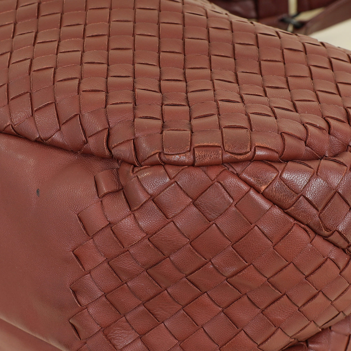 Bottega Veneta Red Brown Intrecciato Hobo Large Campana Bag