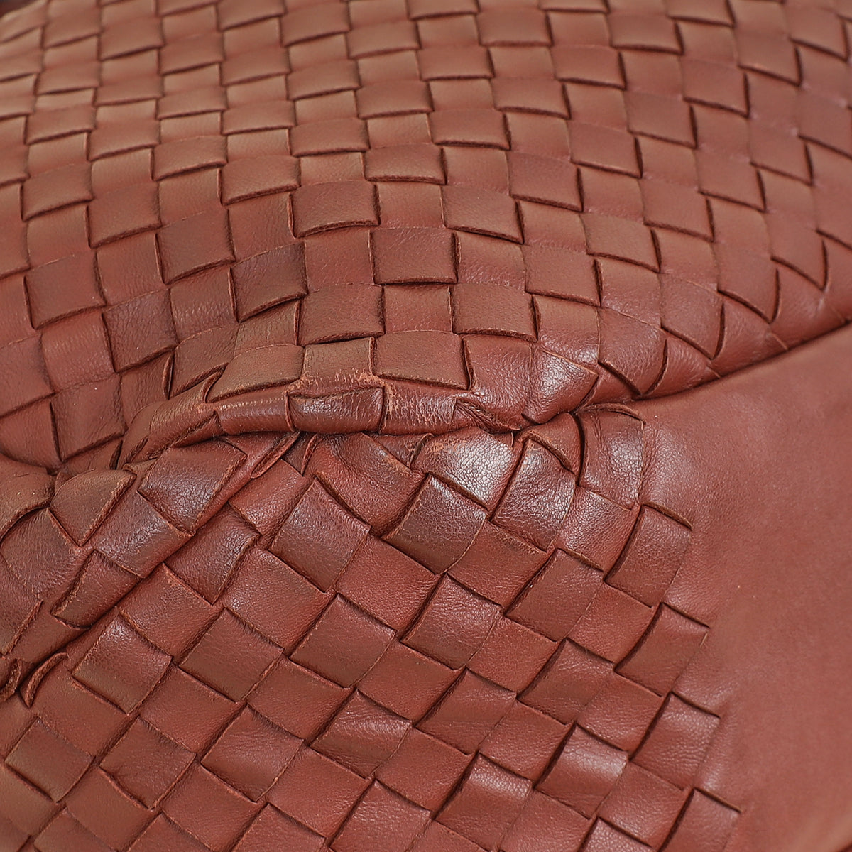 Bottega Veneta Red Brown Intrecciato Hobo Large Campana Bag