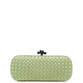 Bottega Veneta Light Green Satin Ayers Stretch Knot Clutch