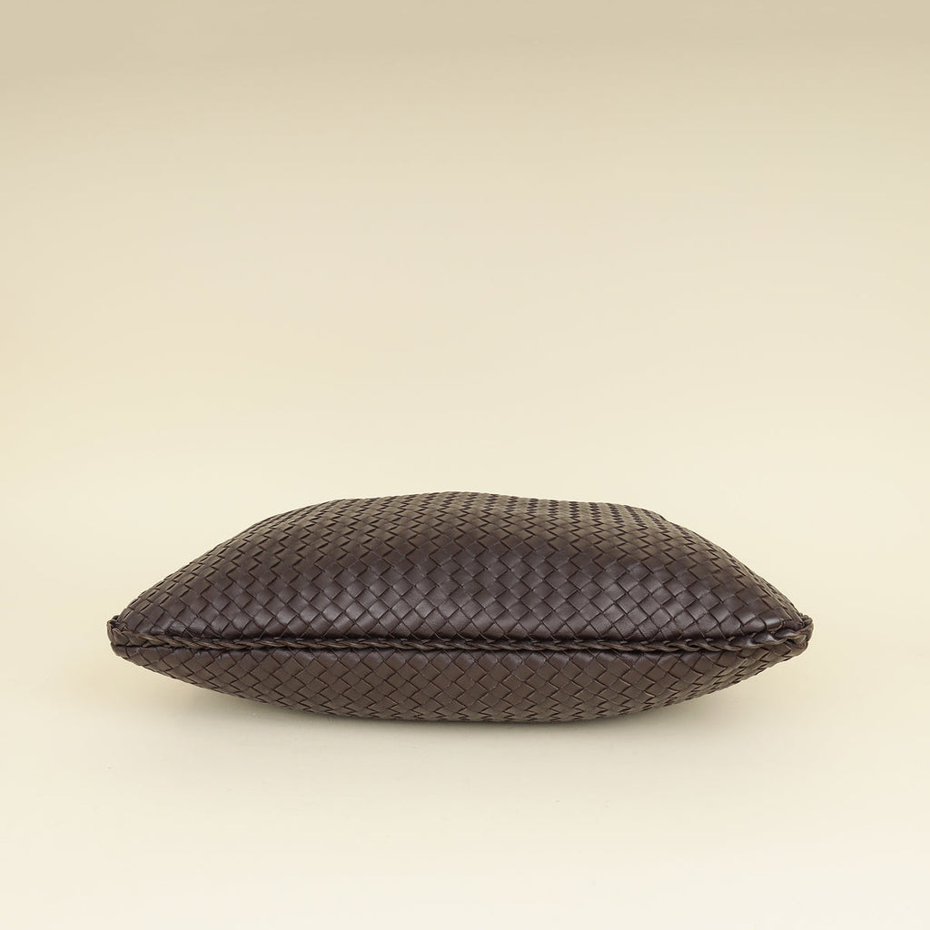 Bottega Veneta Chocolate Brown Intrecciato Veneta Hobo Large Bag