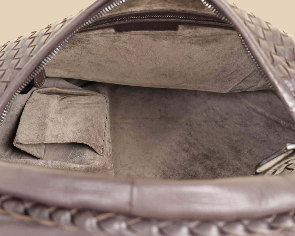 Bottega Veneta Chocolate Brown Intrecciato Veneta Hobo Large Bag