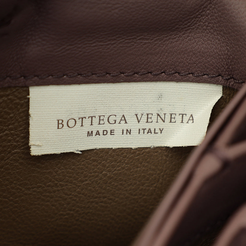 Bottega Veneta Deep Mauve Intrecciato Chain Wallet