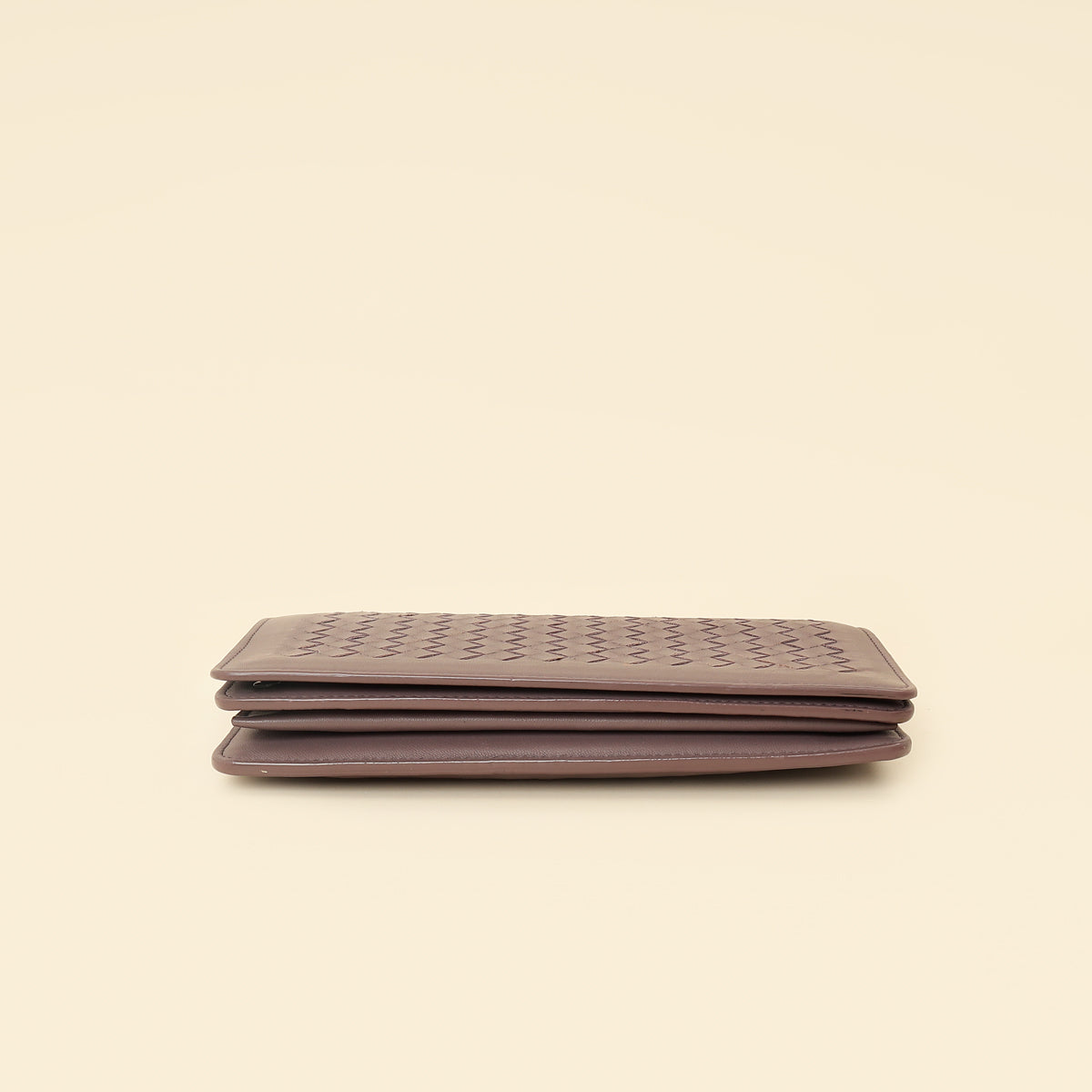 Bottega Veneta Deep Mauve Intrecciato Chain Wallet