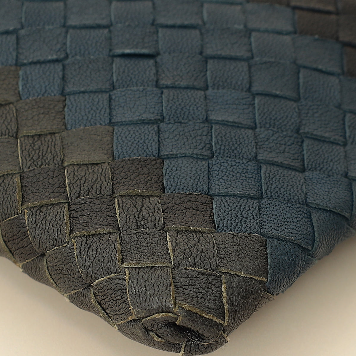 Bottega Veneta Tricolor Striped Intrecciato Zipped Pouch
