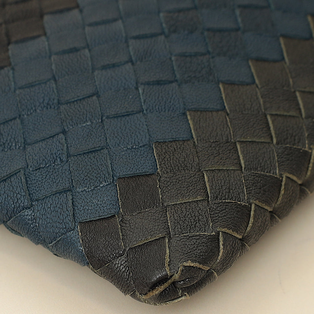Bottega Veneta Tricolor Striped Intrecciato Zipped Pouch