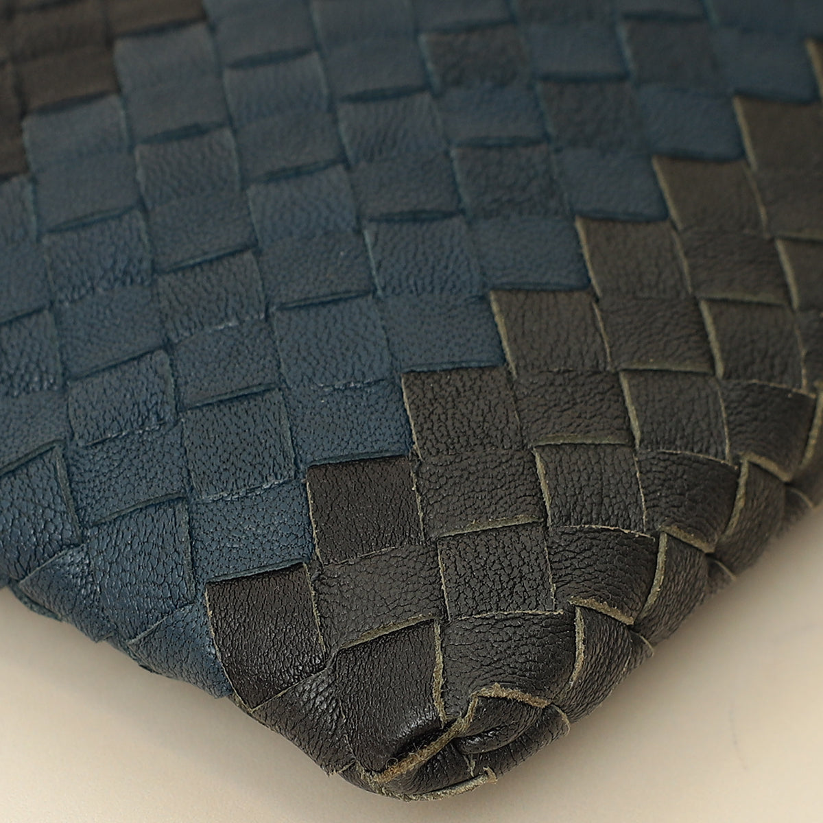 Bottega Veneta Tricolor Striped Intrecciato Zipped Pouch