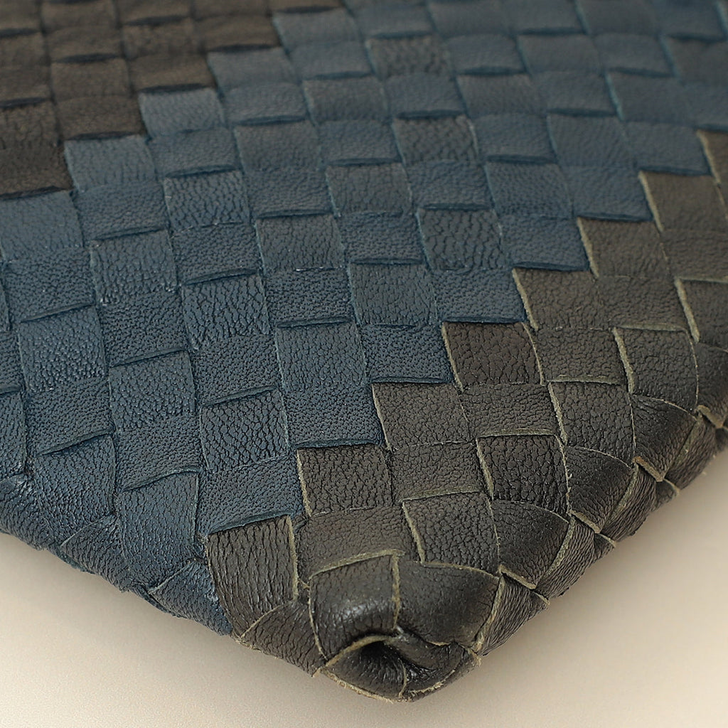 Bottega Veneta Tricolor Striped Intrecciato Zipped Pouch