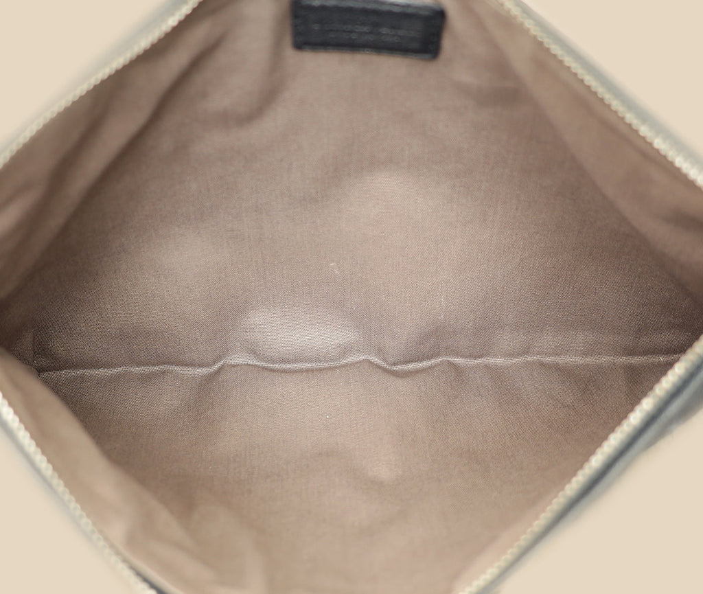 Bottega Veneta Tricolor Striped Intrecciato Zipped Pouch