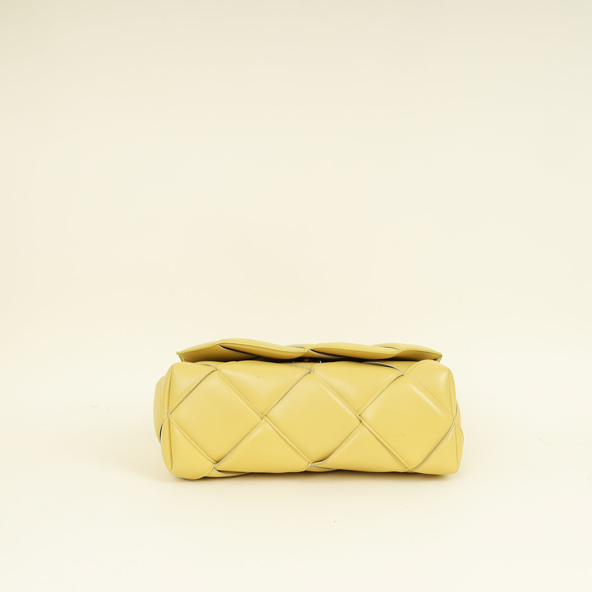 Bottega Veneta Yellow Maxi Intrecciato Padded Top Handle Bag