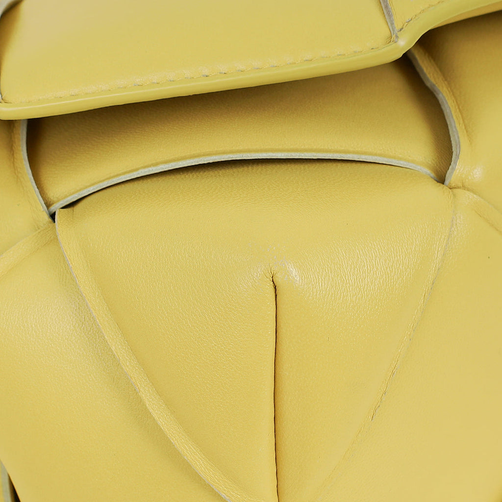 Bottega Veneta Yellow Maxi Intrecciato Padded Top Handle Bag