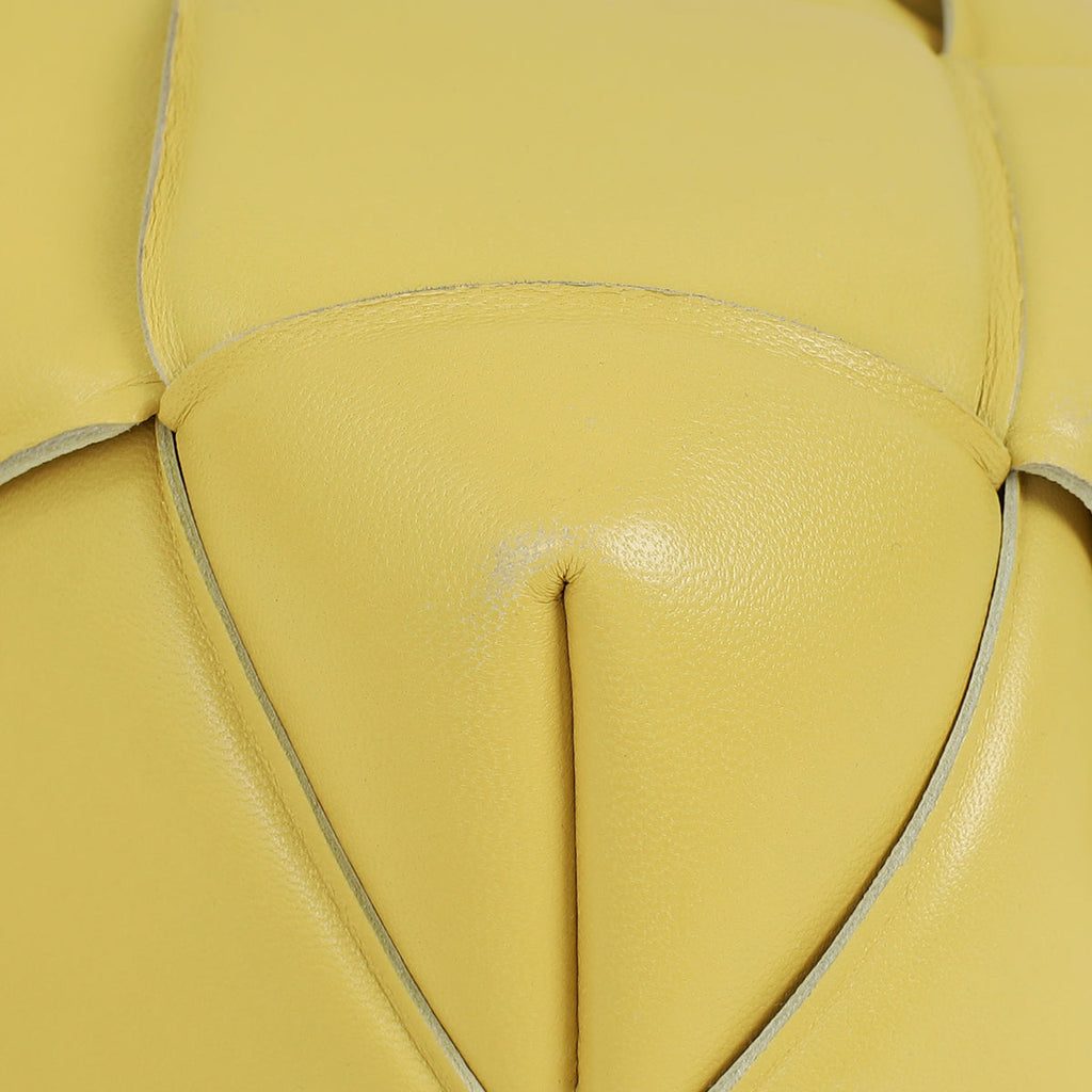 Bottega Veneta Yellow Maxi Intrecciato Padded Top Handle Bag