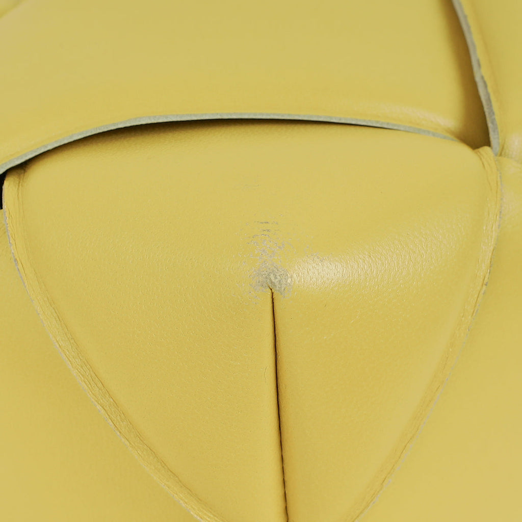 Bottega Veneta Yellow Maxi Intrecciato Padded Top Handle Bag