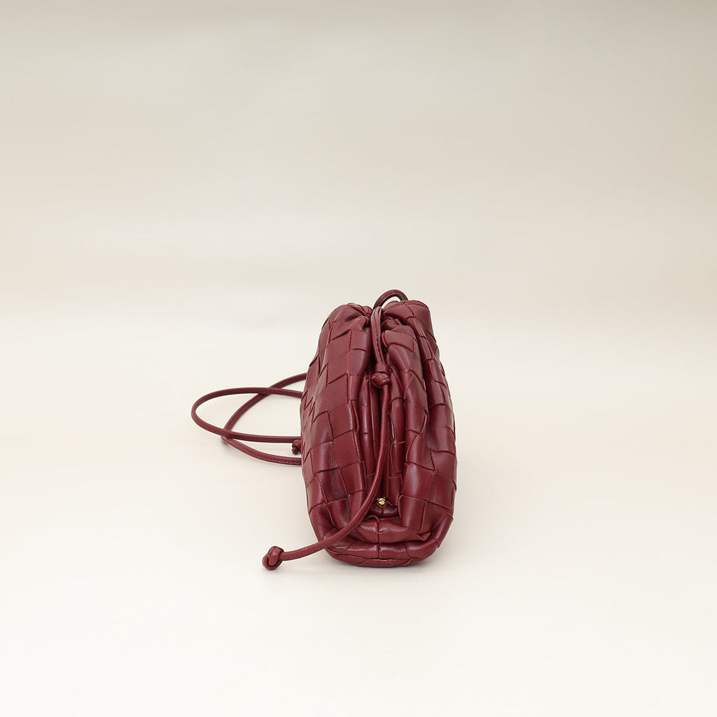 Bottega Veneta Burgundy Intrecciato Mini Pouch